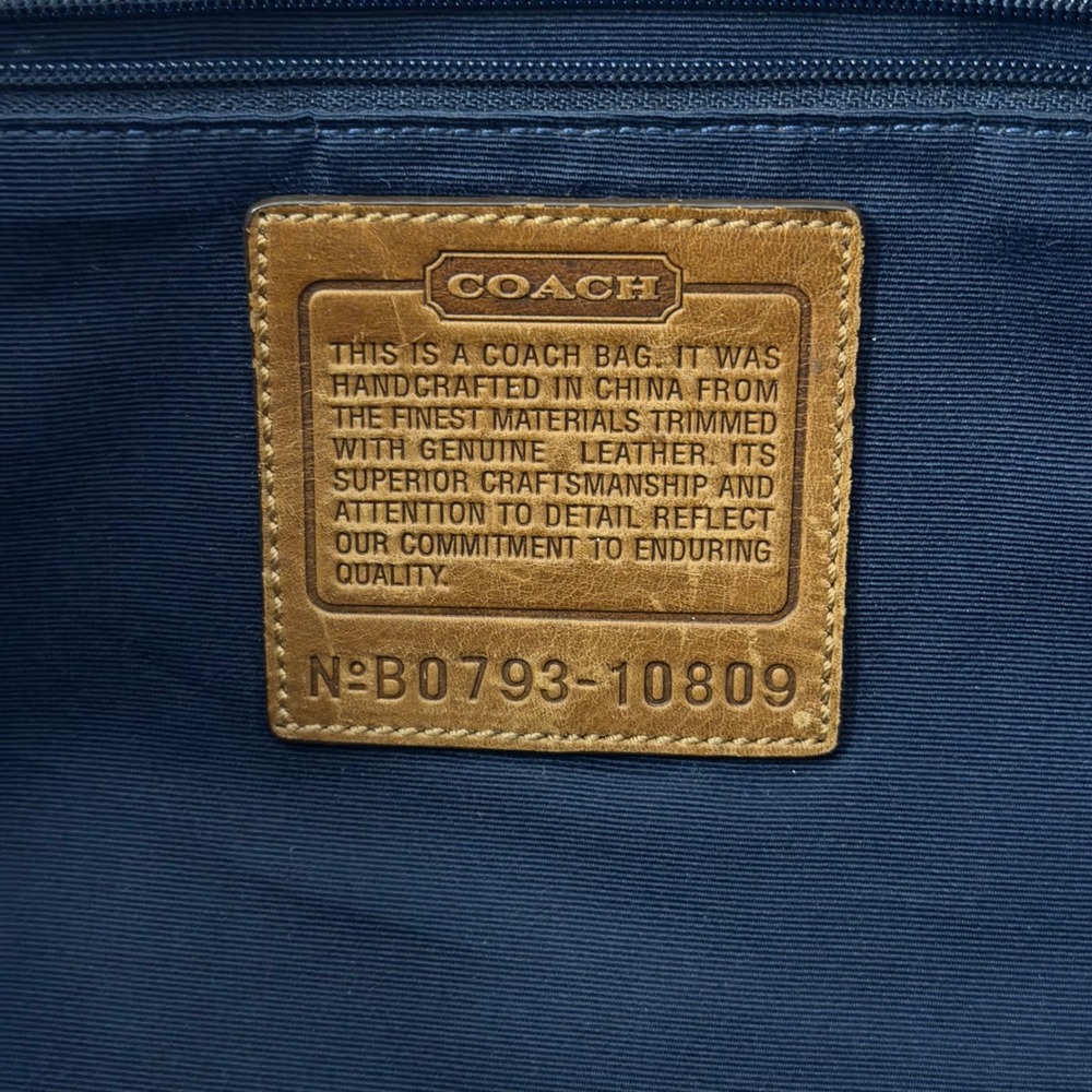 Coach Ergo Patchwork Hobo Women XL Blue Denim Suede Leather Bag 10809 - Picture 4 of 16